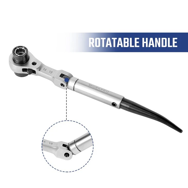 WORKPRO 4 IN 1 FLEXIBLE SHARP TAIL SOCKET RATCHET WRENCH high quality