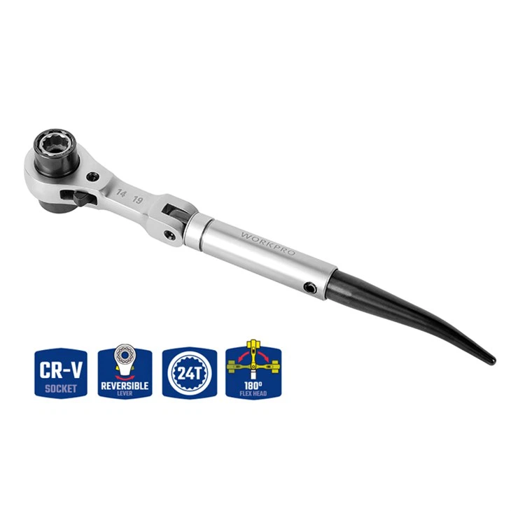 WORKPRO 4-IN-1 FLEXIBLER SCHARF-SCHWANZ-STECKSCHLÜSSEL-RATSCHENSCHLÜSSEL