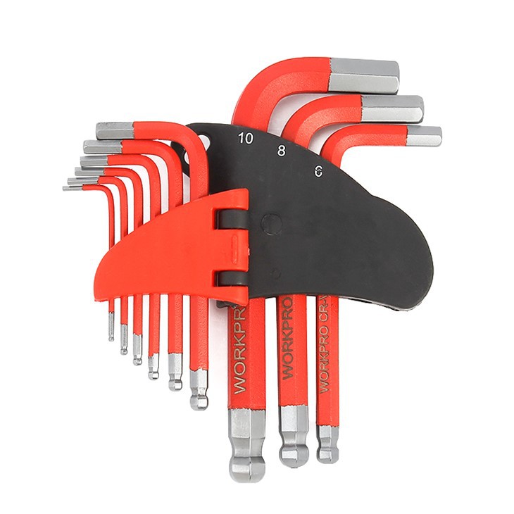 WORKPRO 9-teiliger Innensechskantschlüsselsatz mit kurzem Arm (SAE)